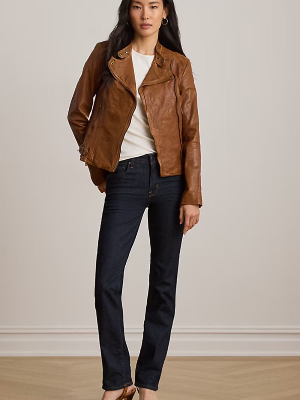 Ralph Lauren dark wash mid rise classic straight denim jeans